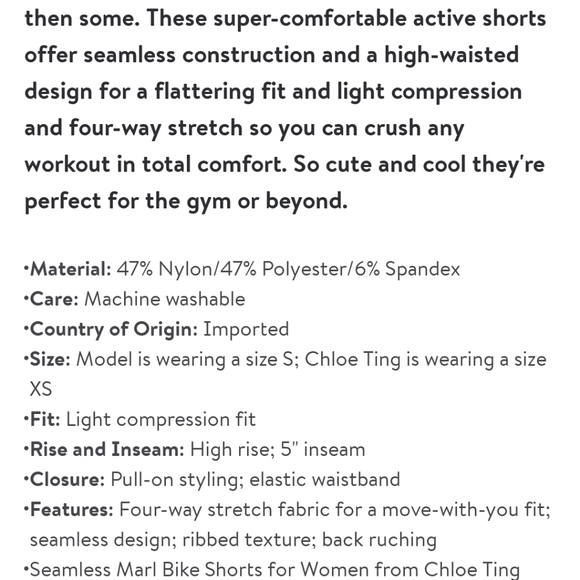 NWT CHLOE TING WOMEN'S SEAMLESS MARL BIKER SHORTS 5" INSEAM - Picture 8 of 8